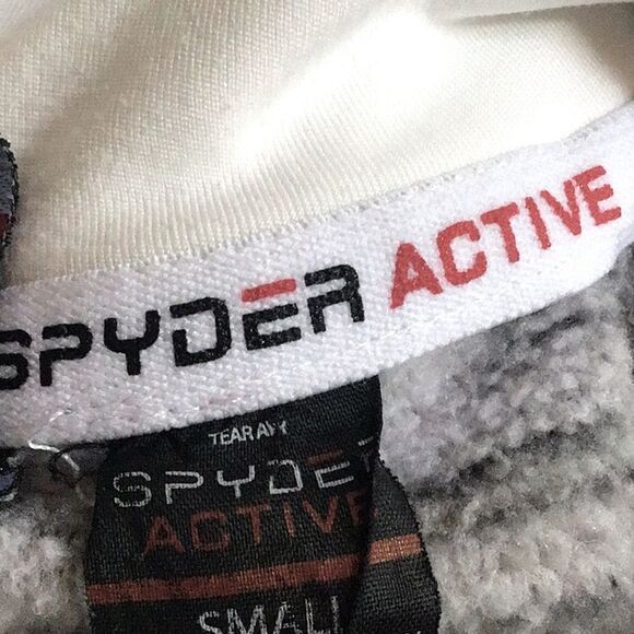 Spyder Active Gray White Marled Heather Print Turtleneck Activewear Pullover - Picture 15 of 16